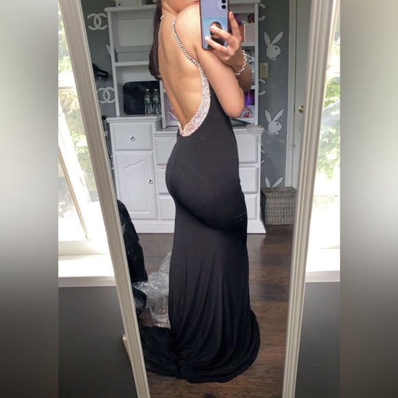 jovani open back dress